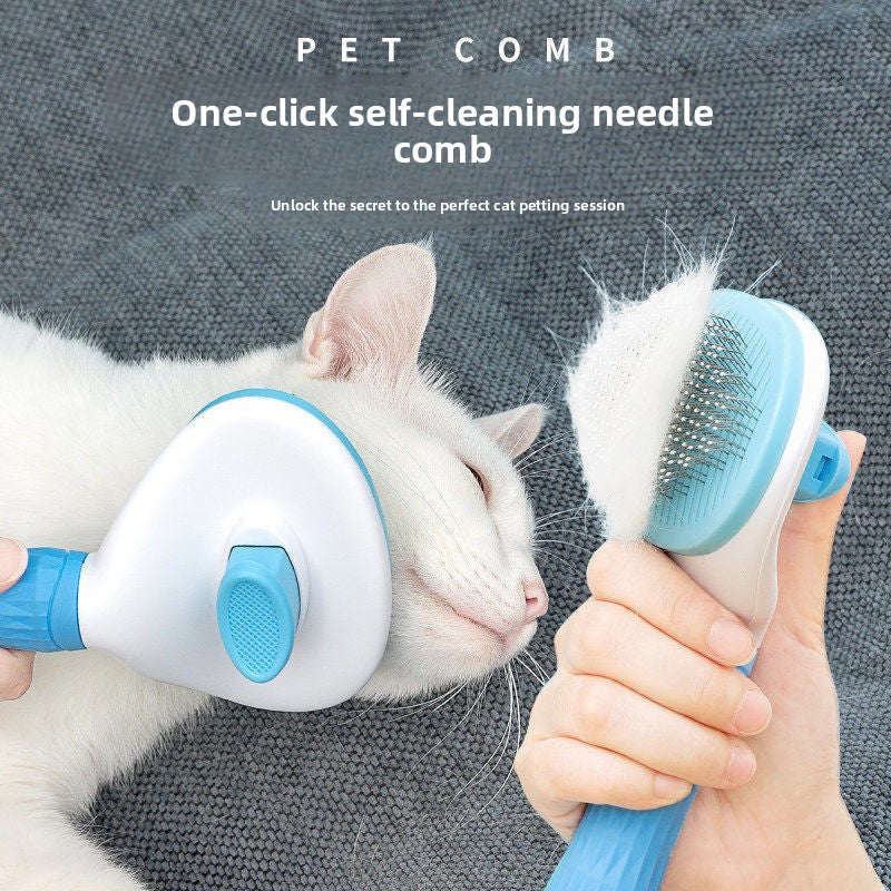 Self-Cleaning Dog Slicker Brush with Release Button, image 5 of 8