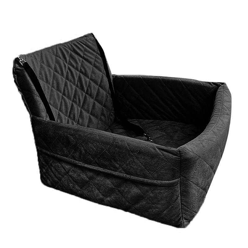 Quilted Dog Booster Car Seat with Zip-Off Cover, 45 × 45 × 35 cm, image 7 of 16