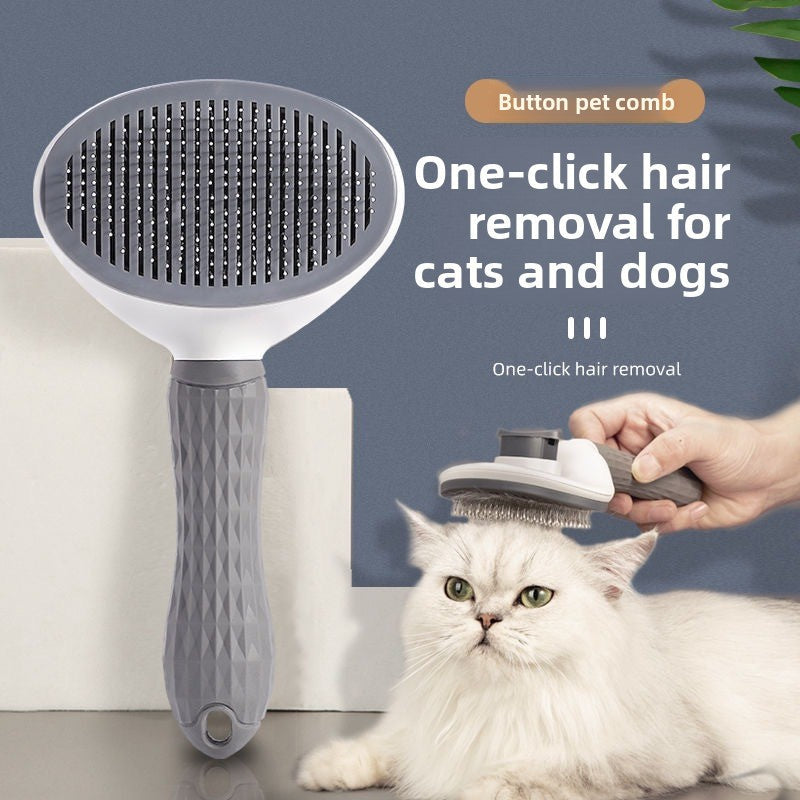 Self-Cleaning Dog Slicker Brush with Release Button, image 2 of 8