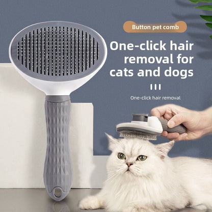 Self-Cleaning Dog Slicker Brush with Release Button, image 2 of 8