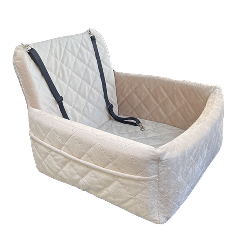 Quilted Dog Booster Car Seat with Zip-Off Cover, 45 × 45 × 35 cm, image 12 of 16