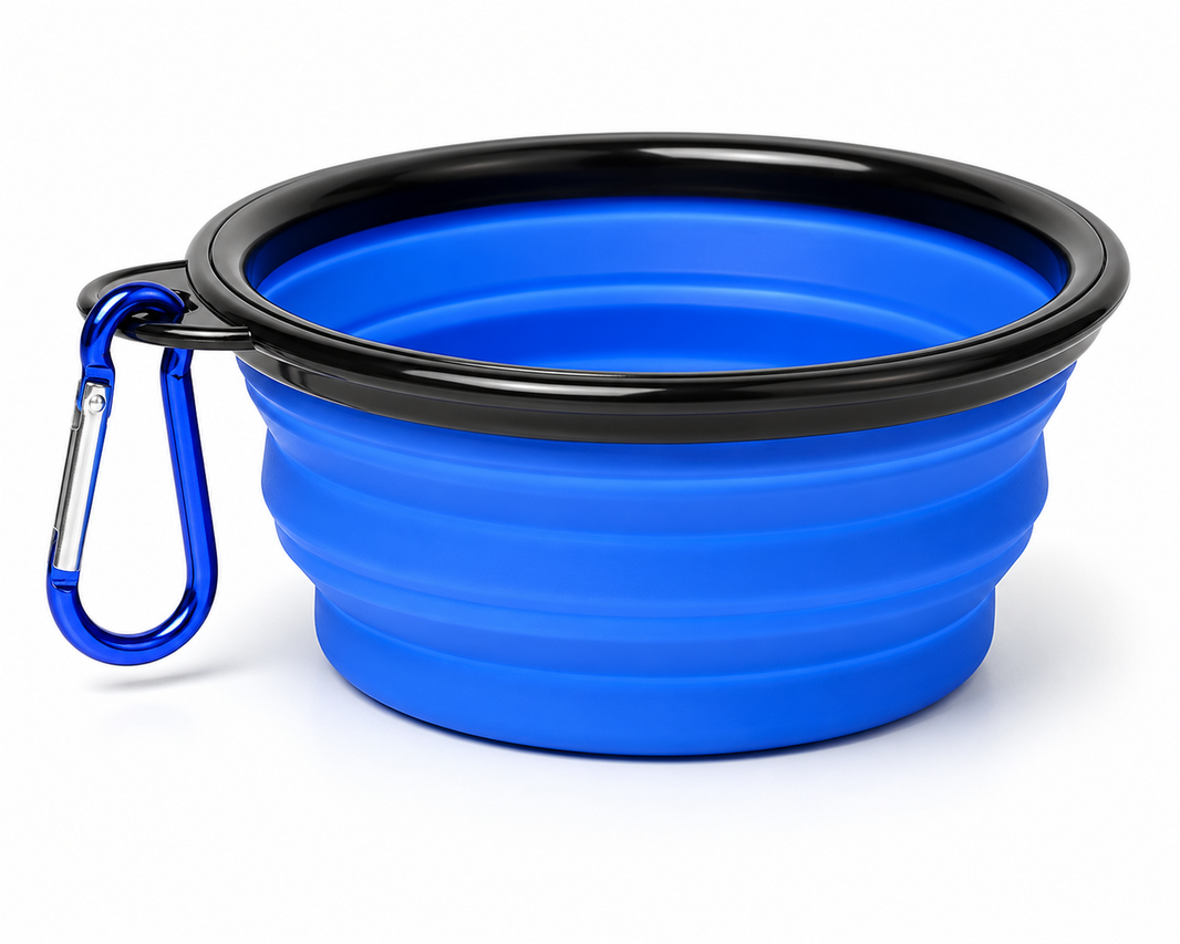 Collapsible Silicone Dog Water Bowl with Clip, 350 ml