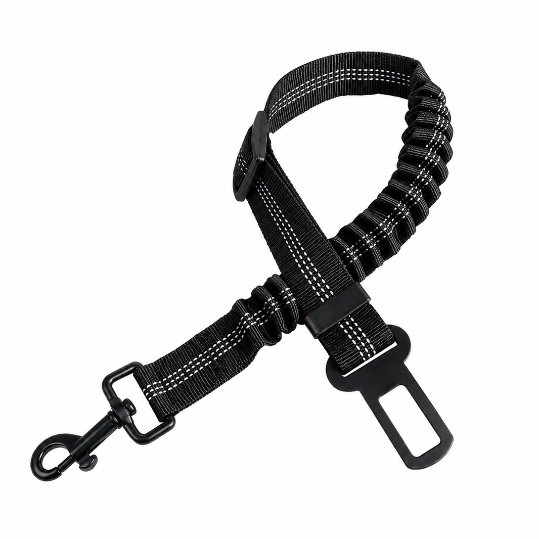 Reflective Dog Seat Belt Restraint with Bungee