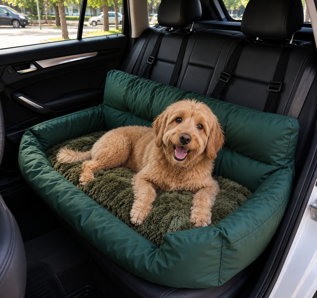 Back Seat Dog Car Bed with Bolsters, Machine Washable