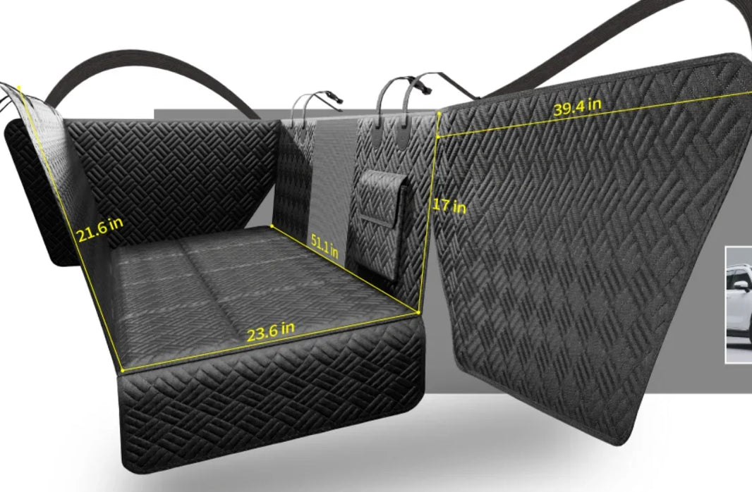 Hard-Base Back Seat Protector with Door Guards for Dogs