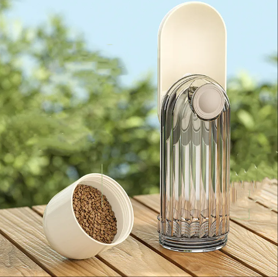 2-in-1 Dog Walking Water Bottle and Bowl with Lanyard