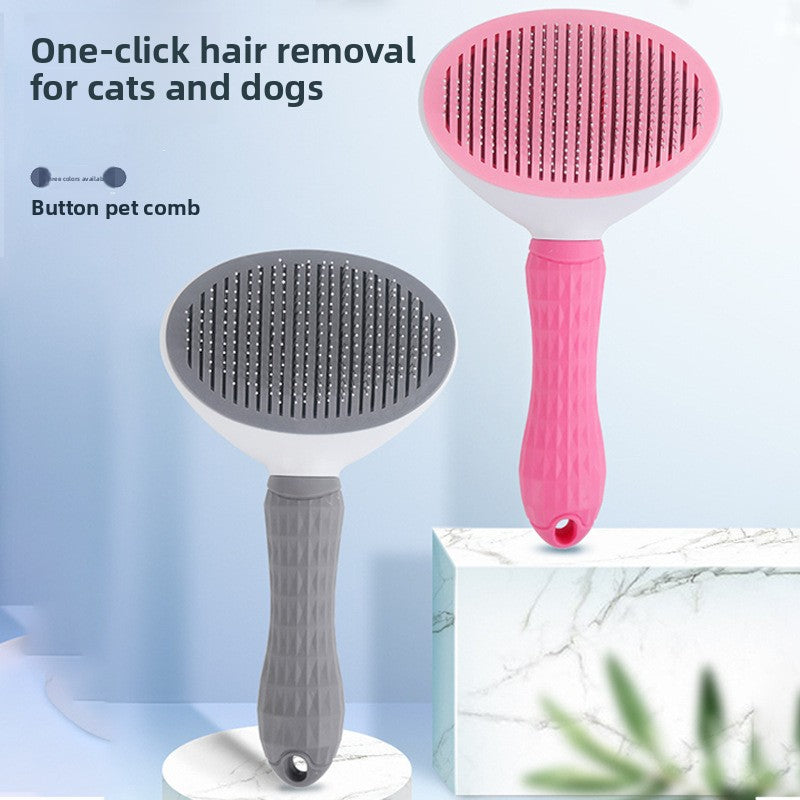 Self-Cleaning Dog Slicker Brush with Release Button, image 3 of 8