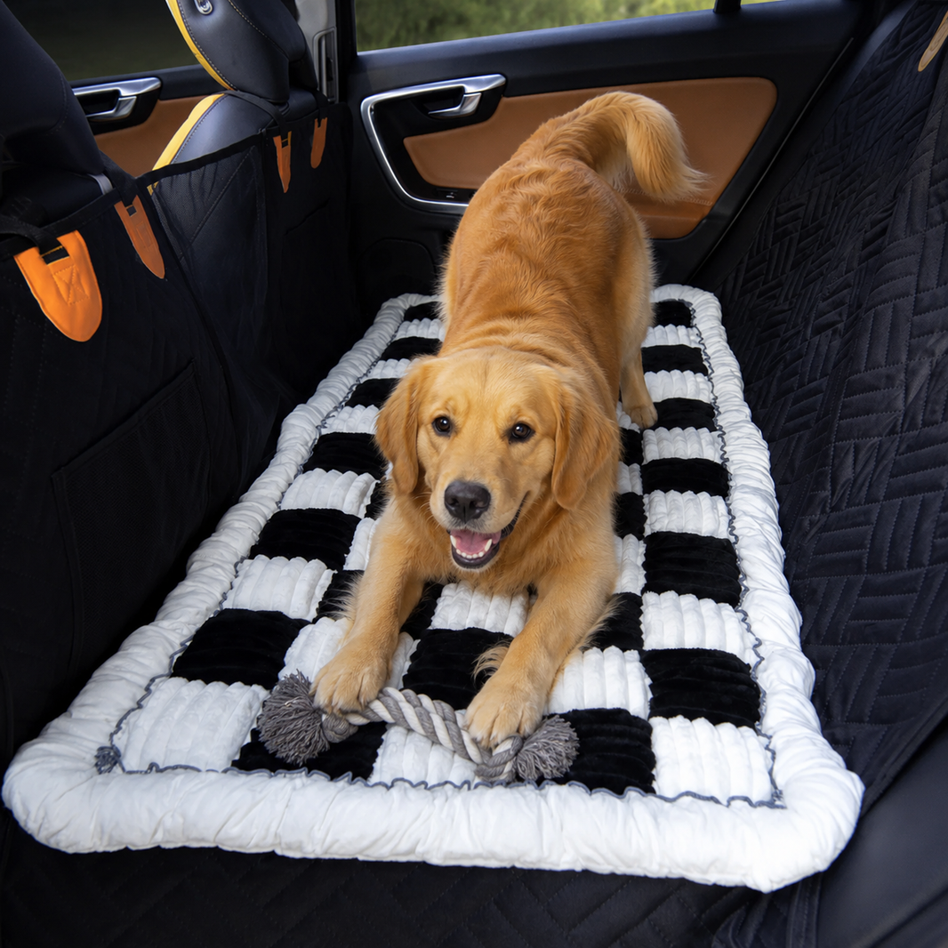 Thick Plush Back Seat Dog Mat, Machine Washable, 61 × 137 cm