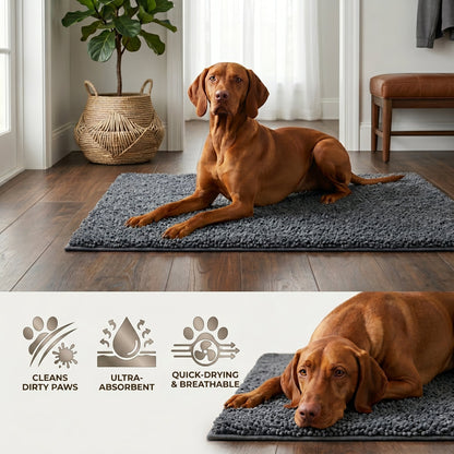 Absorbent Chenille Dog Door Mat, Non-Slip, Machine Washable, image 4 of 14
