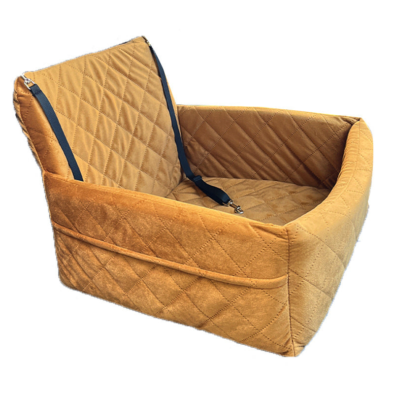 Quilted Dog Booster Car Seat with Zip-Off Cover, 45 × 45 × 35 cm, image 13 of 16