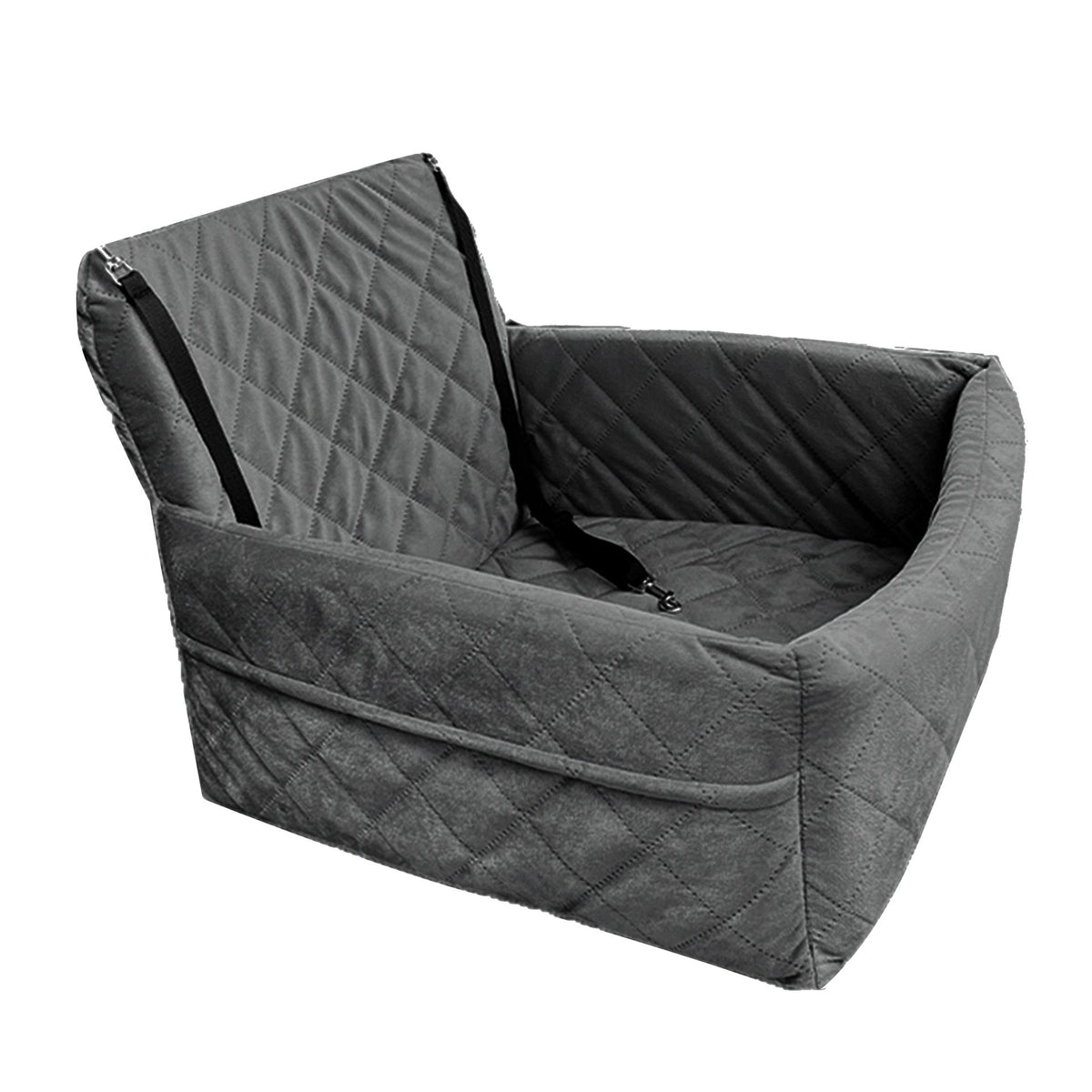 Quilted Dog Booster Car Seat with Zip-Off Cover, 45 × 45 × 35 cm, image 8 of 16