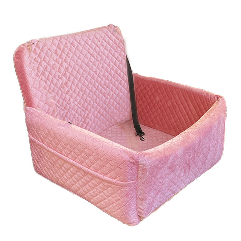 Quilted Dog Booster Car Seat with Zip-Off Cover, 45 × 45 × 35 cm, image 9 of 16