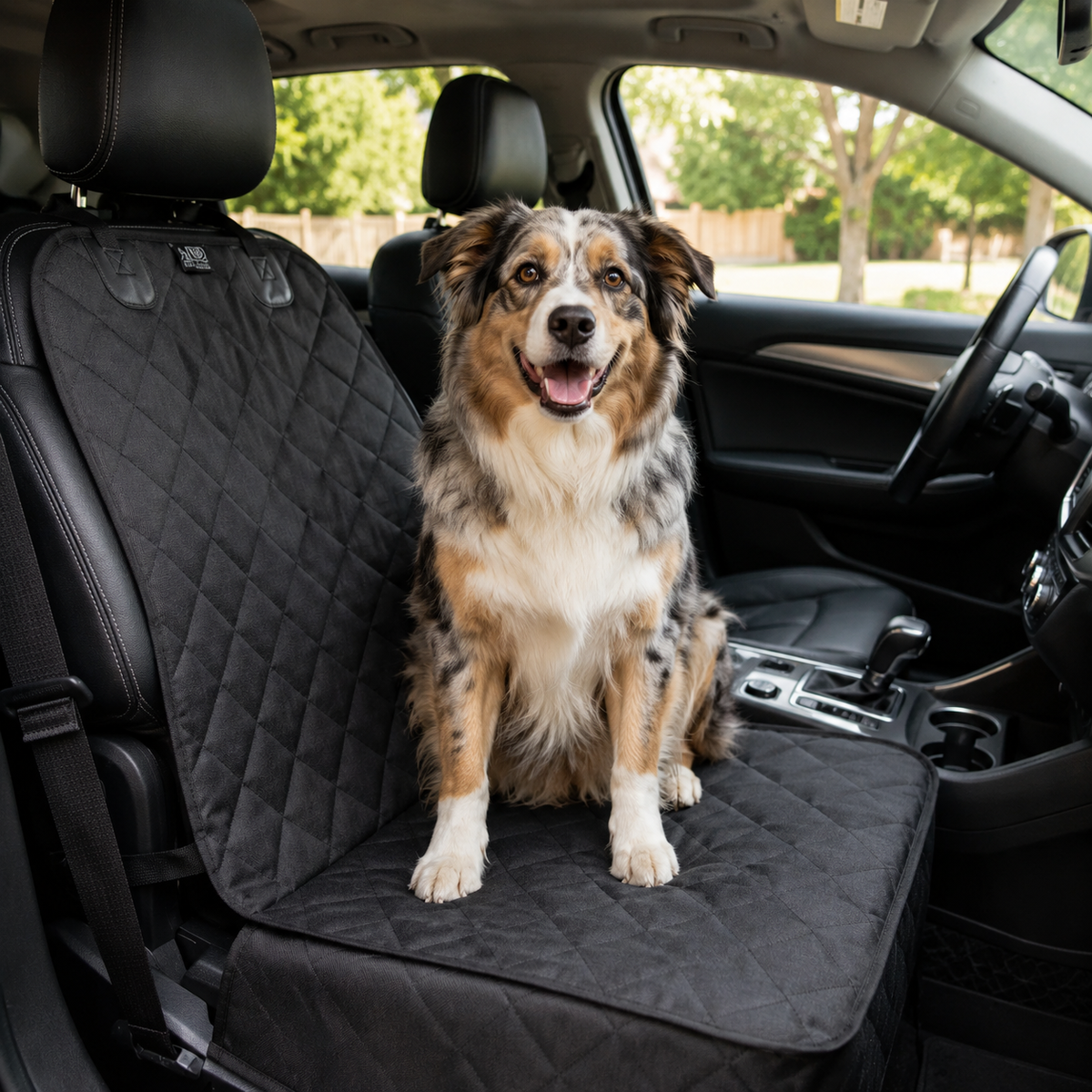 Quilted Waterproof Single Seat Dog Car Cover, 600D Oxford